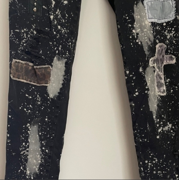 Tripp nyc sister brand royal bones super punked out radass bleach splatter jeans - Picture 7 of 8